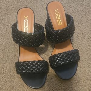 X2 Elegant Black Braided Sandals